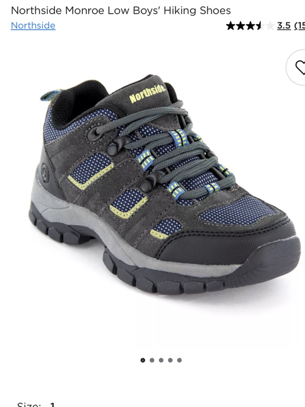 Northside Kids Grey and Navy Trail Sneakers with Lime Accents